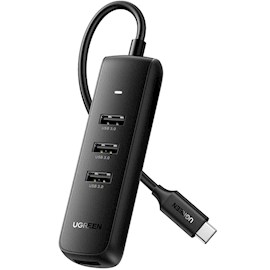USB-C ჰაბი UGREEN CM416 (10916) USB-C Hub, 4xUSB3.0, 0.2m, Black